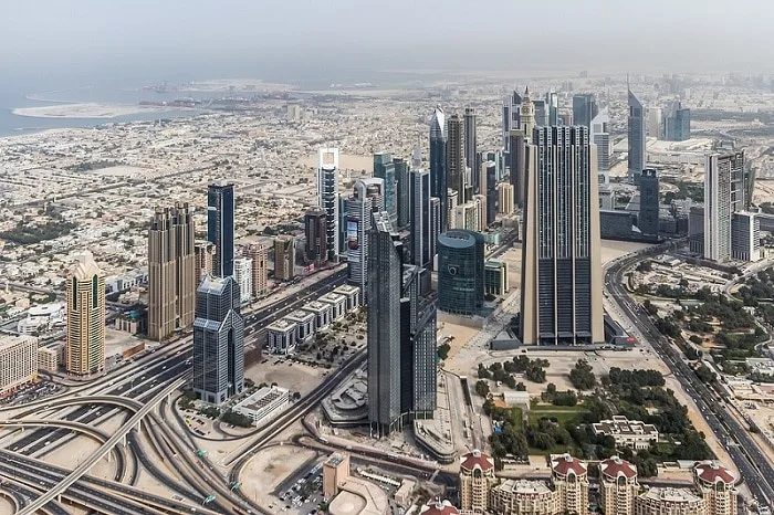 Rich collection of buildings in Dubai