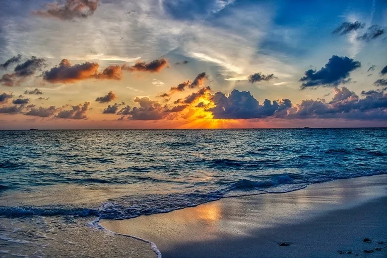 Breathtaking sunset could only be seen on Maldives