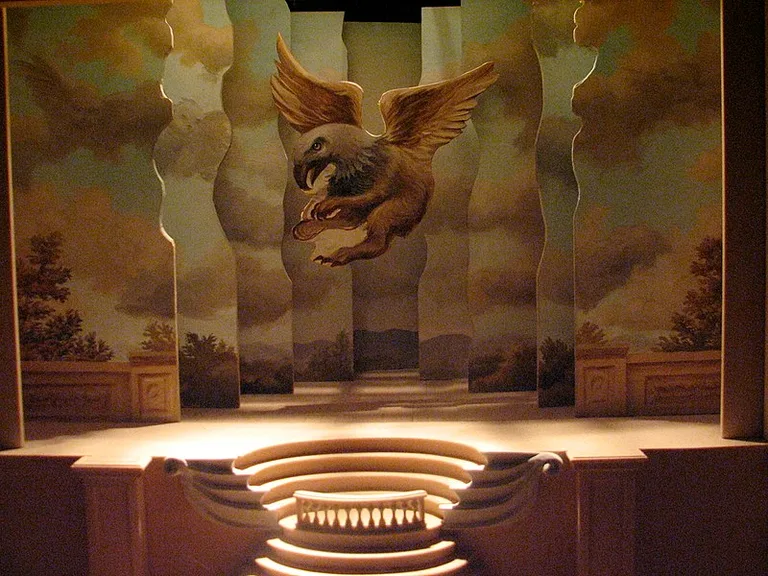 Painting of a griffin at the Museum of Jurassic Technology.