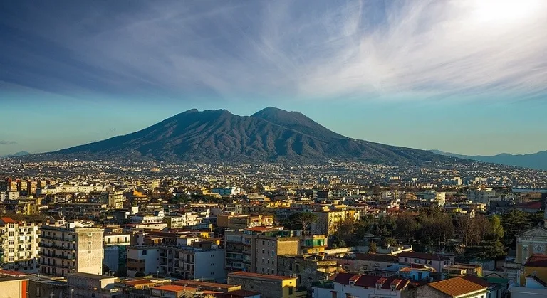 The view of Naples and Mount Vesuvius