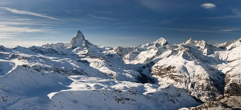 Snow-capped mountains in Zermatt Switzerland
