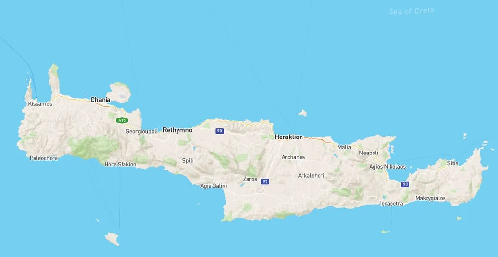 Crete island map