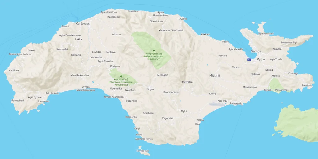 Samos island map