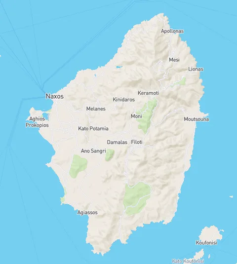 Naxos island map