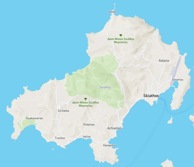 Skiathos island map