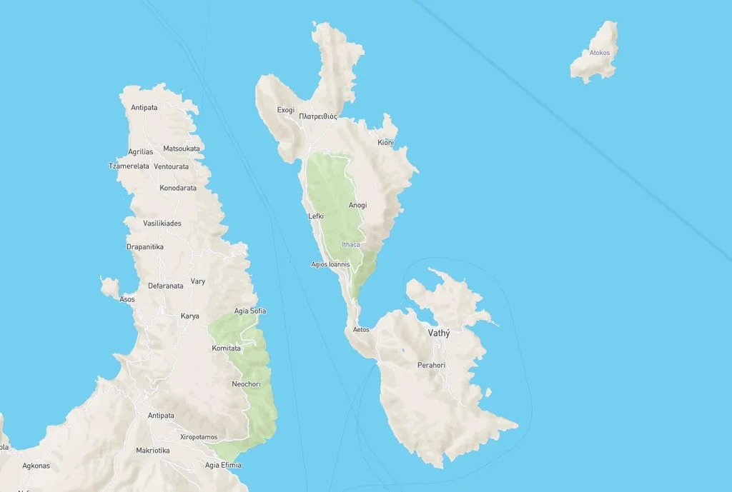 Ithaca island map