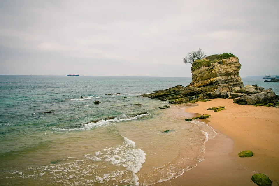 Lonely Rock by th Sea in Santander