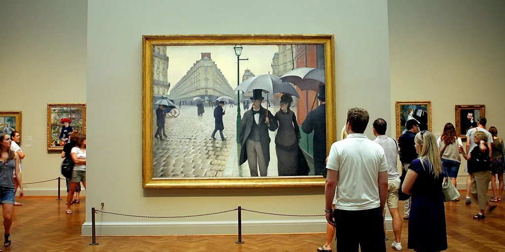 Visitors admiring a work of art at Art Institute Chicago
