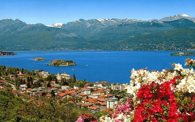 Lake Maggiore and Town in Italy