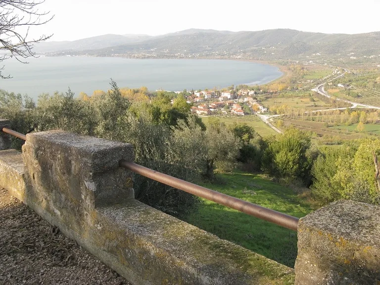 Lake Trasimeno and Magione Beach in the Distance