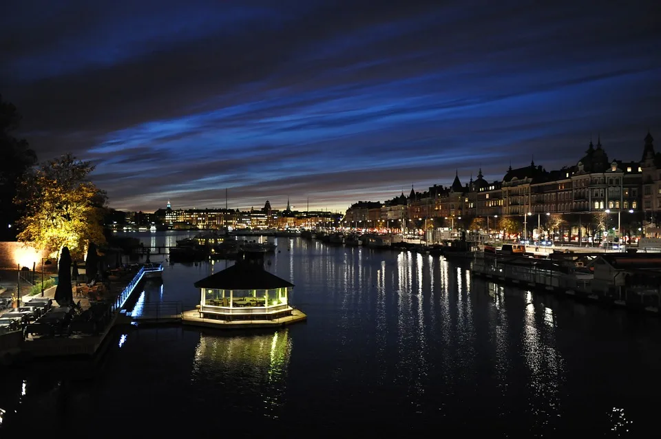 Beautiful view of Stockholm at sunset