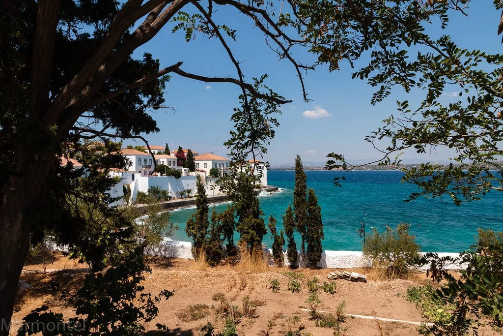 Turquoise water on the island of Spetses