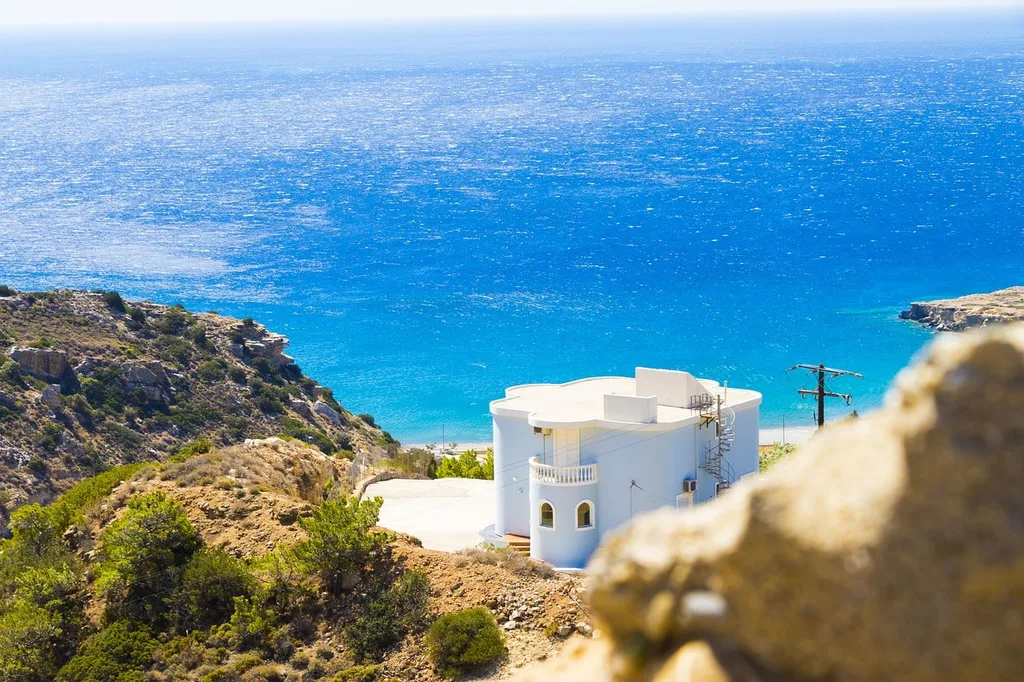 Hilltop view of the sea on Crete