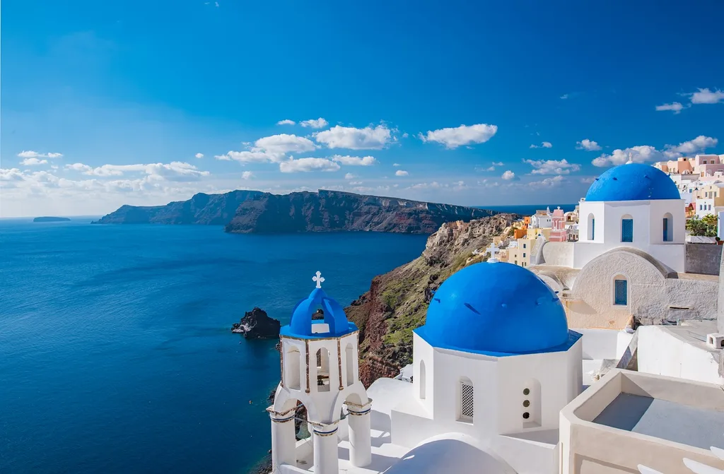 A view from the top of Santorini