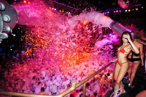 Foam Party at Amnesia night club in Ibiza