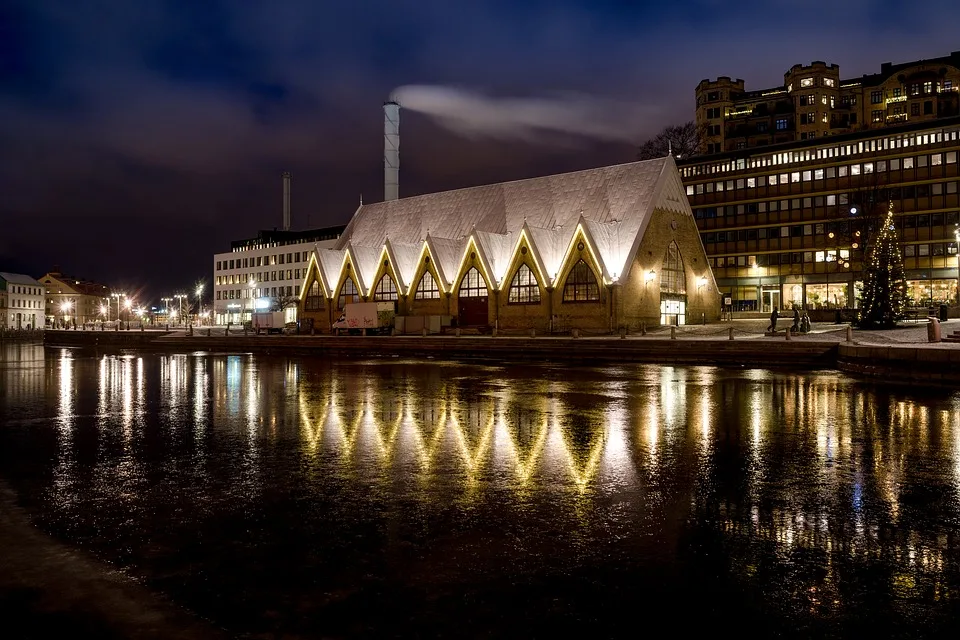 A Fsih Market in Gothenburg at Night