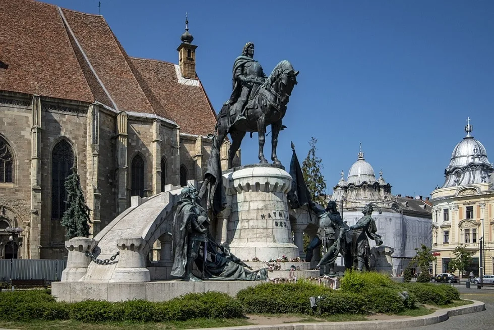 A statue in Cluj Napoca in Transylvania