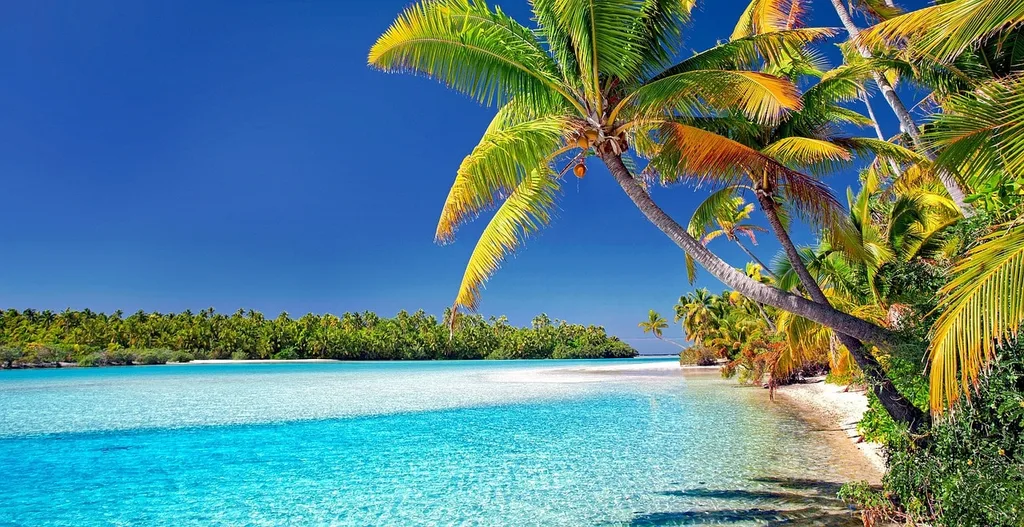 Amazing view of a beach in the Cook Islands