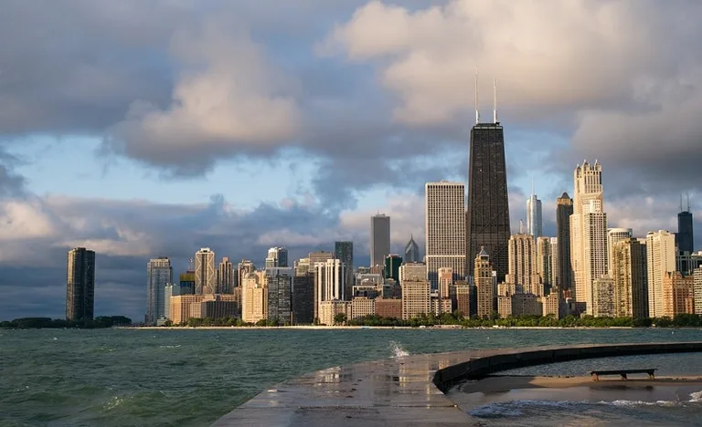 Beautiful Chicago taken from the lake Michigan 