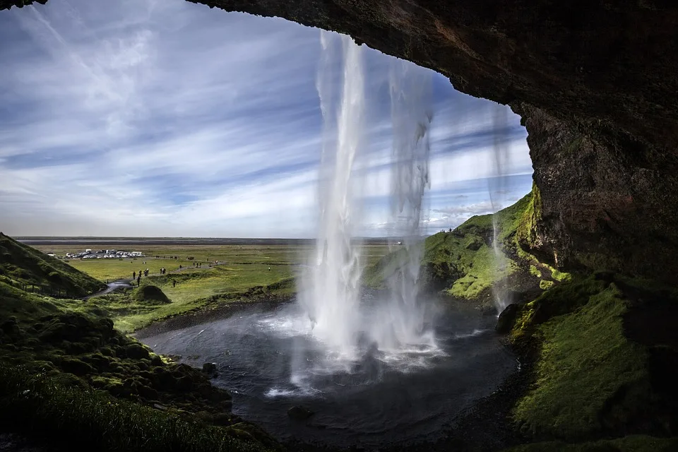 Beautiful Seljalandsfoss waterfall in Iceland
