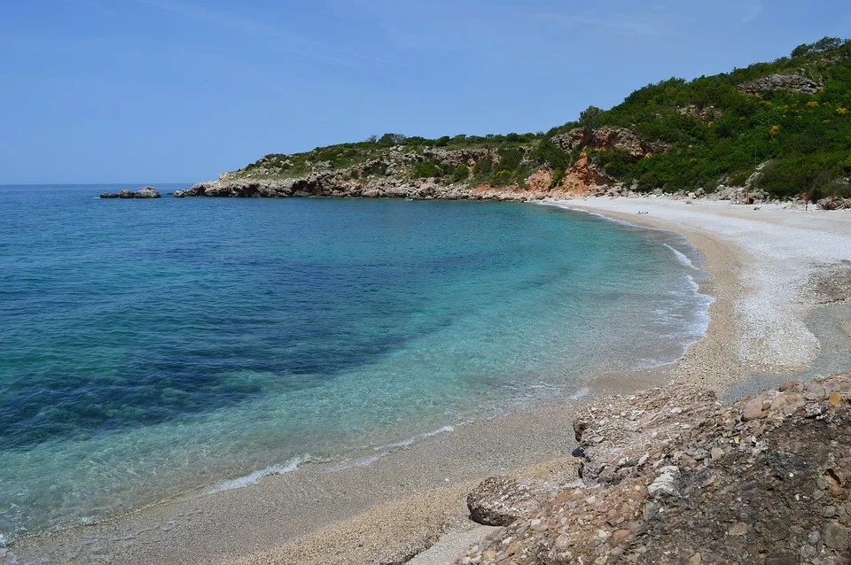 Rocks around the beach of Buljarica in Montenegro