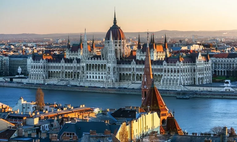 Panorama of Budapest in winter