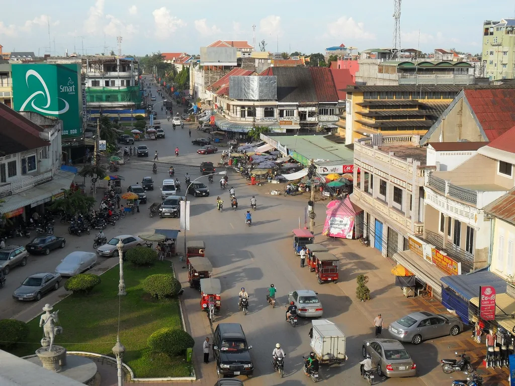 A street in Battambang, Cambodia