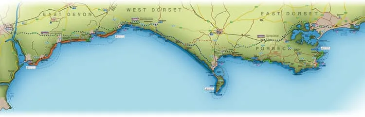 Map of Jurassic Coast