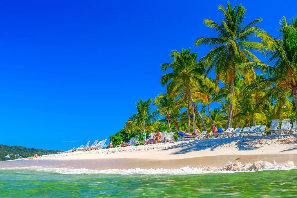 Vibrant beach of Cayo Leventado in Dominican Republic