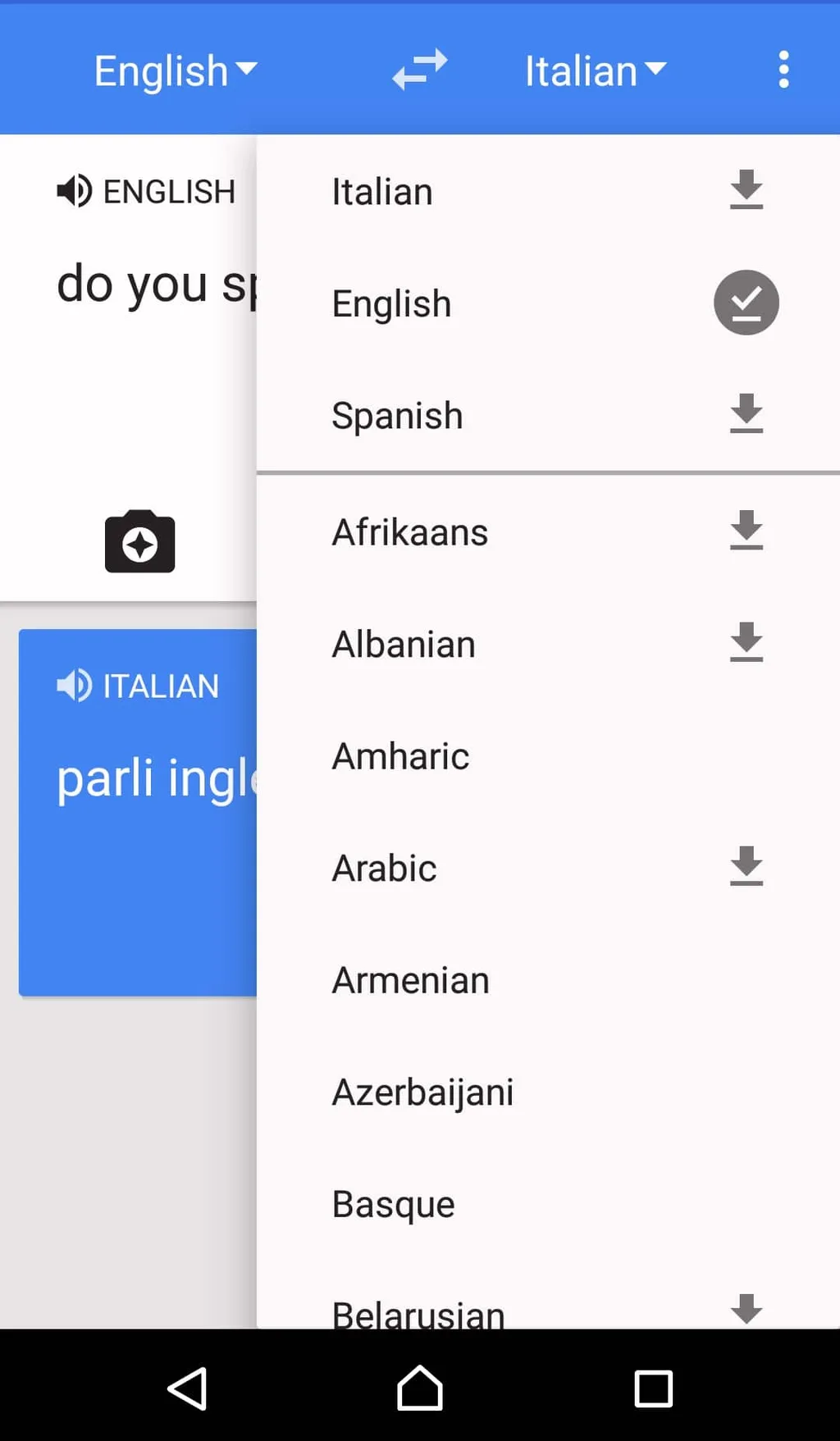Google translate app 2