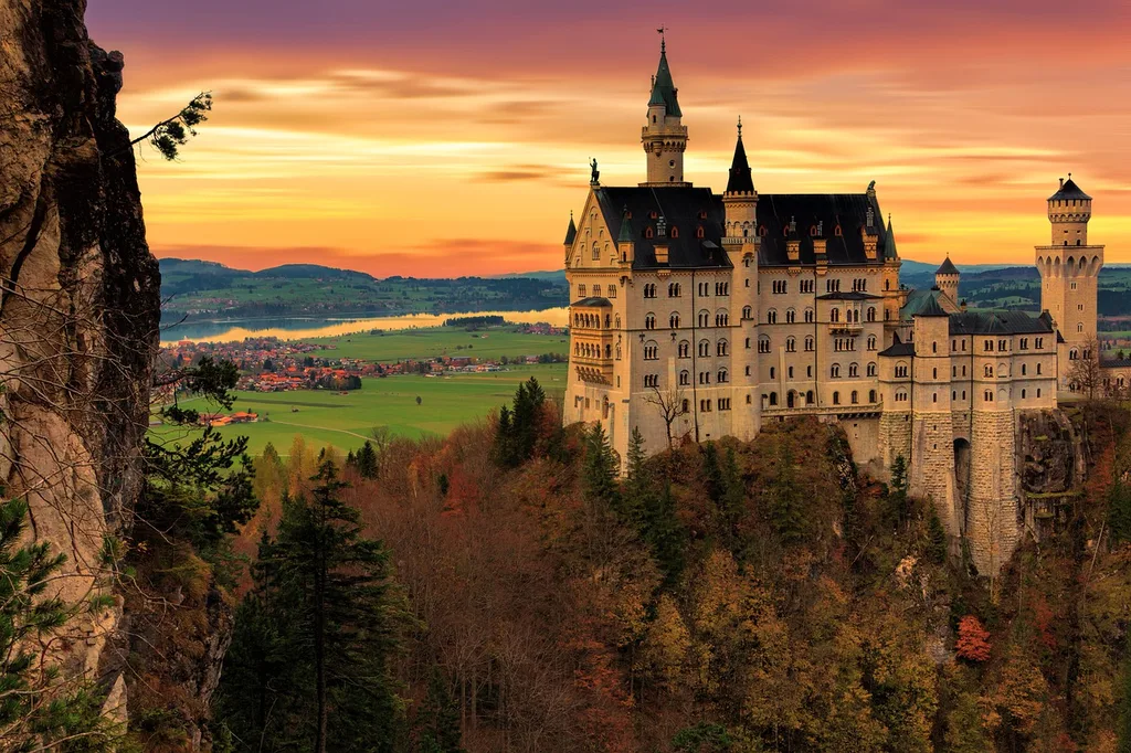 Neuschwanstein Castle At Dusk