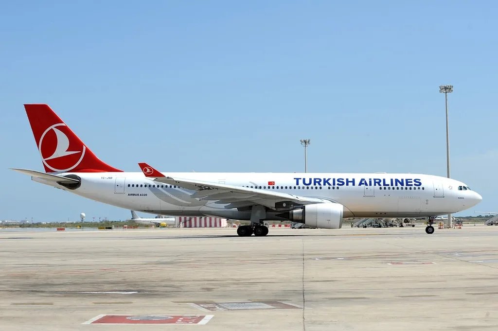 Turkish airlines plane at the airport