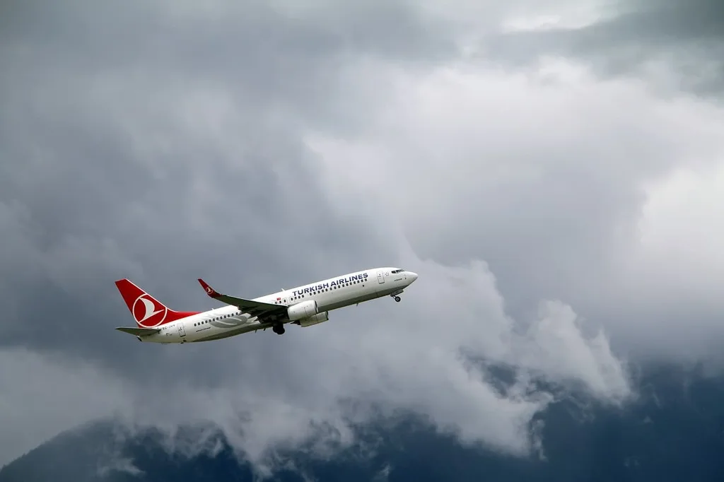 Safe flight with Turkish Airlines plane