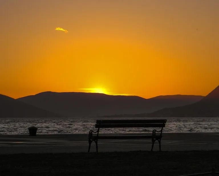 Sunset over Kalardovo Beach in Montenegro