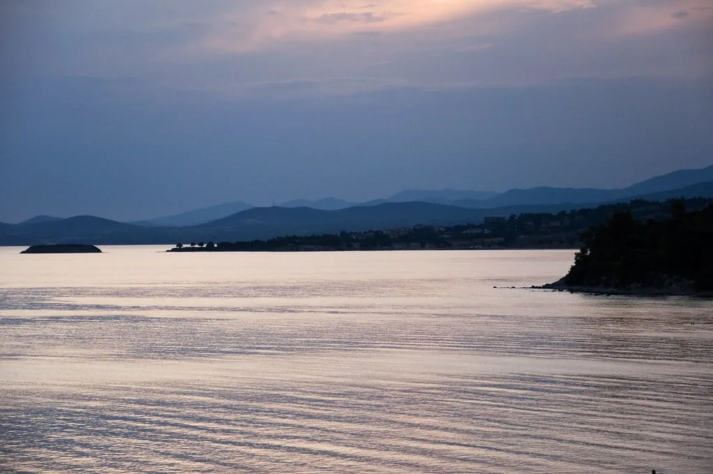 Sunset over Koviou Beach in Sithonia