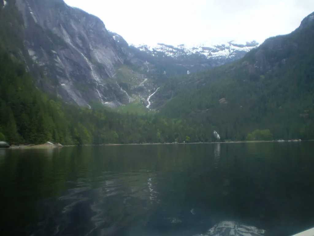 James Bruce Falls near a Lake in the US
