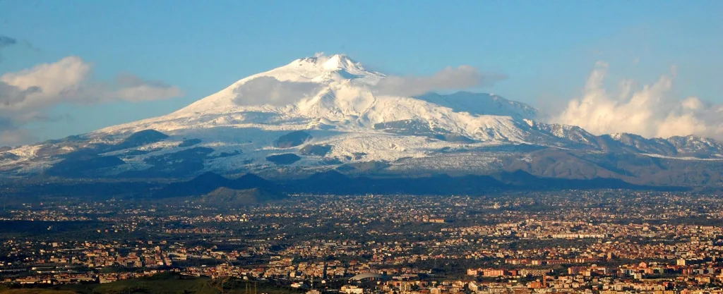 Mount Etna Seen in the Distance
