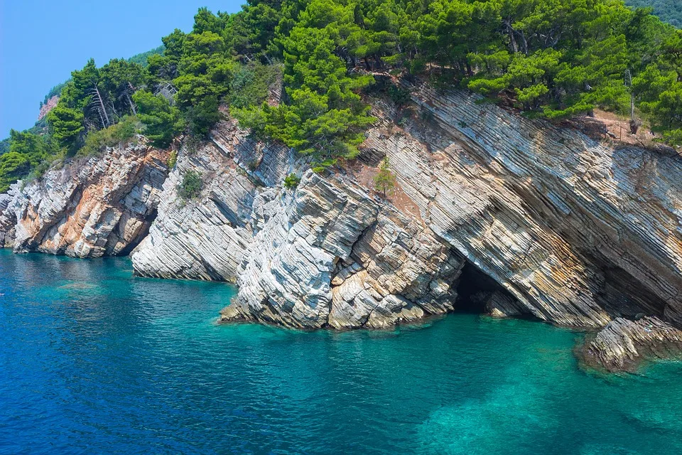 Cliffs near the beach in Petrovac