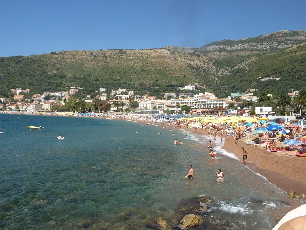 The city beach in Petrovac, Montenegro