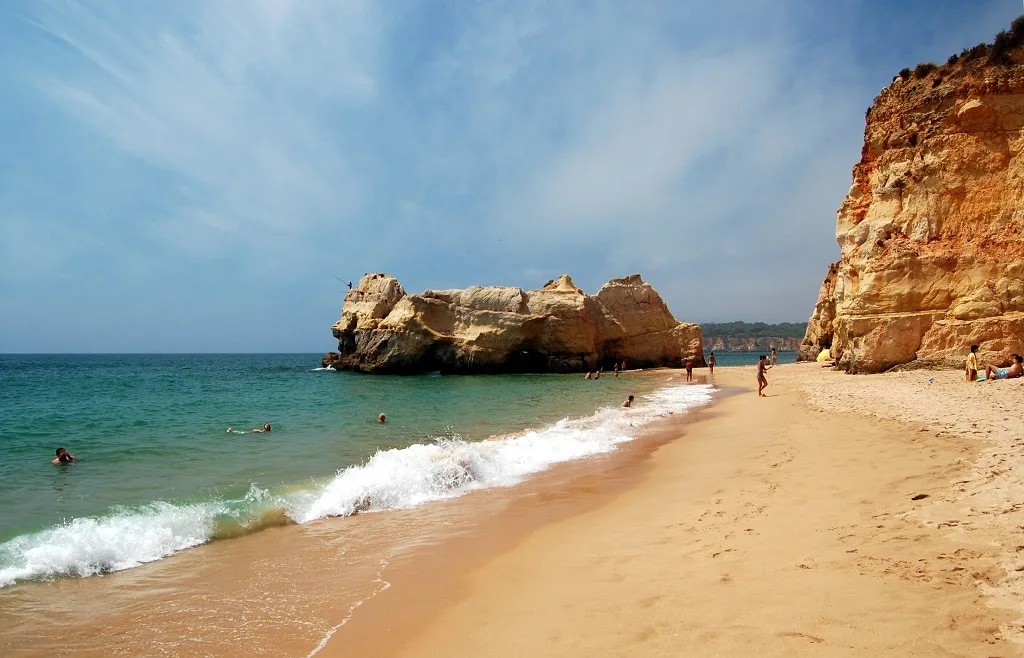 The rocks and sand at Praia da Rocha