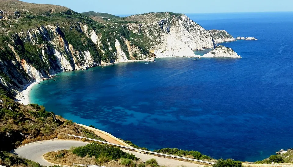 Myrtos beach on Kefalonia