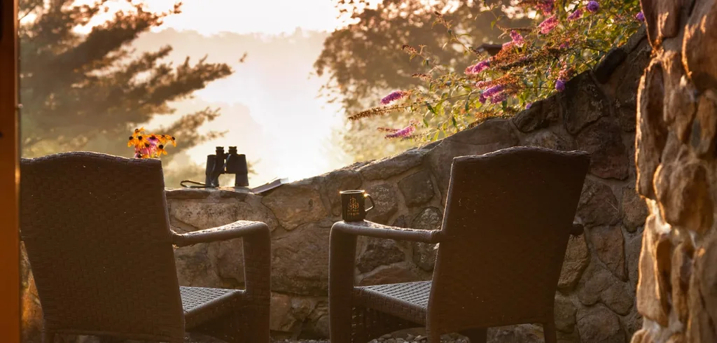 Morning on a patio at Inn at Honey Run