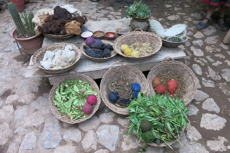 Natural dyes used in Peruvian Textiles at Chinchero Market