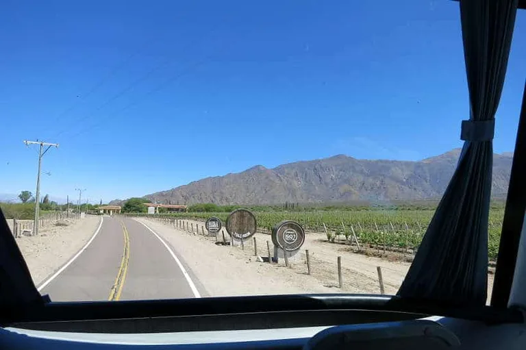 Passenger view inside the bus