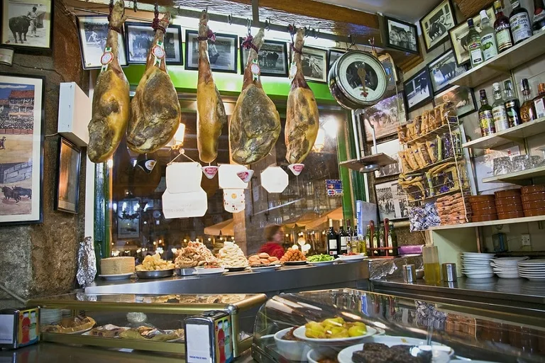 Food shop in the street of Spain
