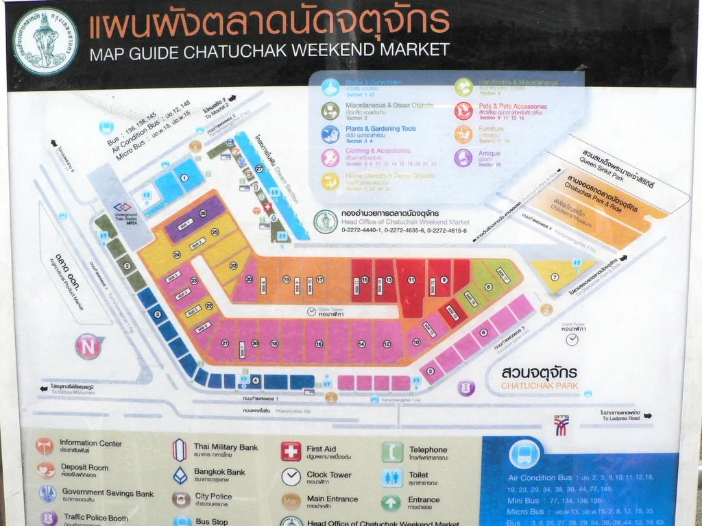 map guide for chatuchak weekend market
