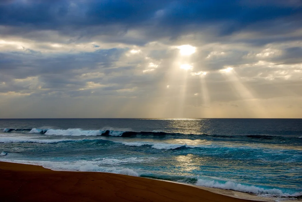 Splendid sunset at South African beach