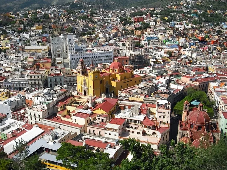 The colorful city of Guanajuato seen from above