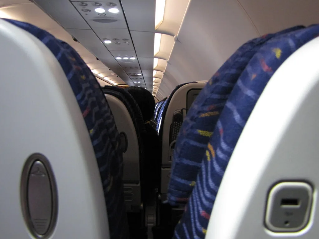 a peak in the middle section of the plane