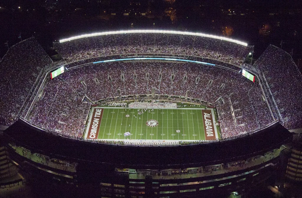 Bryant–Denny stadium is one of the largest stadiums in the US